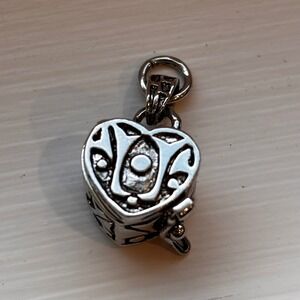 Alexa's Angels Heart Prayer Box Silver Tone Locket Charm Pendant